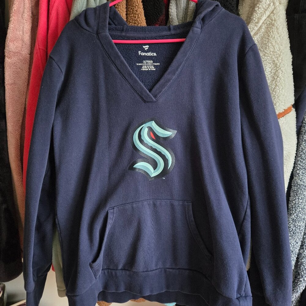 Seattle Kraken V-neck Hoodie - Fanatics, Size XL